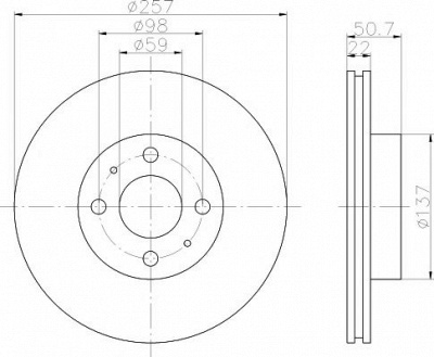 HELLA PAGID 8dd355102301 -  Тормозной диск